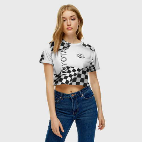 Женская футболка Crop-top 3D Toyota, цвет 3D печать - фото 3