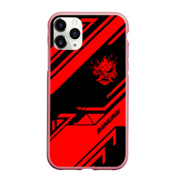 Чехол для iPhone 11 Pro Max матовый Cyberpunk 2077 samurai