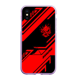 Чехол для iPhone XS Max матовый Cyberpunk 2077 samurai