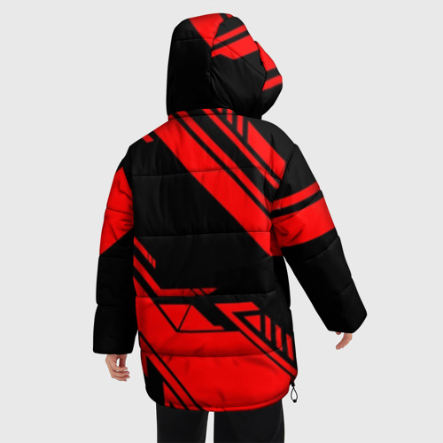 Женская зимняя куртка Oversize Cyberpunk 2077 samurai, цвет черный - фото 4