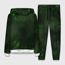 Женский костюм с толстовкой 3D Зеленая броня green steel