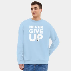 Мужской свитшот oversize без начеса хлопок Never Give Up - фото 2