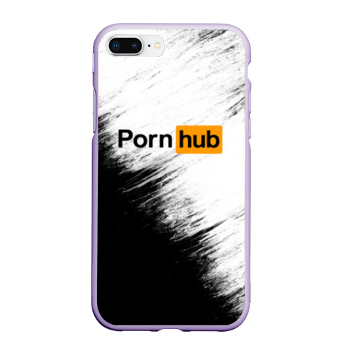 Чехол для iPhone 7Plus/8 Plus матовый с принтом Pornhub, вид спереди #2