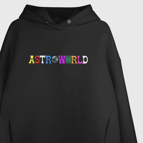 Женское худи Oversize хлопок Astroworld, цвет черный - фото 3