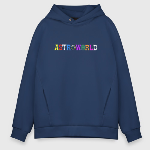 Мужское худи Oversize хлопок Astroworld, цвет темно-синий