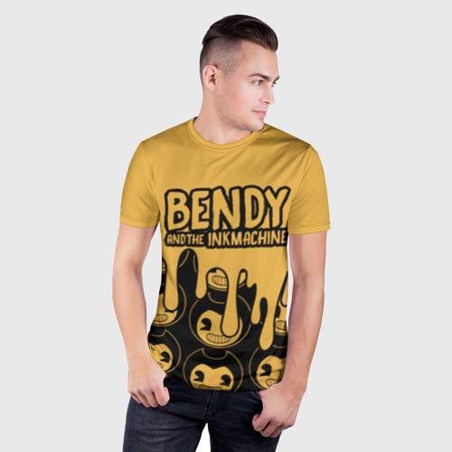 Мужская футболка 3D Slim с принтом Bendy And The Ink Machine (36), фото на моделе #1