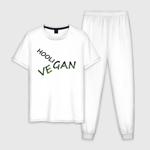 Мужская пижама хлопок Vegan hooligan, цвет белый