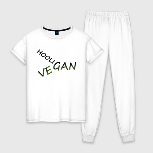 Женская пижама хлопок Vegan hooligan, цвет белый