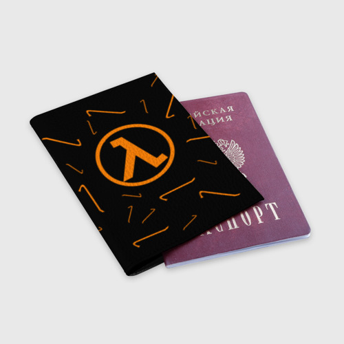 Обложка для паспорта матовая кожа Half life 3, цвет черный - фото 3