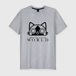 Monster hunter cat – Мужская футболка хлопок Slim с принтом купить