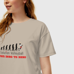 Женская футболка хлопок Oversize Эволюция волейбола - фото 2