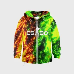 Детская ветровка 3D КС Го CS:GO toxic flame
