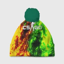 Шапка 3D c помпоном КС Го CS:GO toxic flame