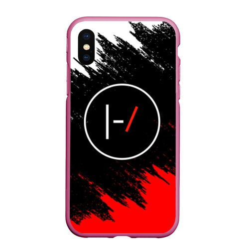 Чехол для iPhone XS Max матовый Twenty One pilots, цвет малиновый