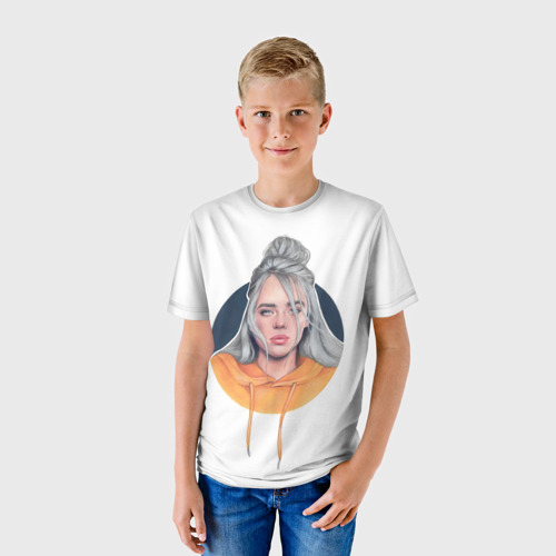 Детская футболка 3D Billie Eilish art 1, цвет 3D печать - фото 3