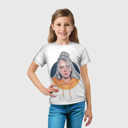 Детская футболка 3D Billie Eilish art 1, цвет 3D печать - фото 5