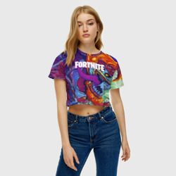 Женская футболка Crop-top 3D Fortnite hyperbeast - фото 2