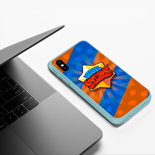 Чехол для iPhone XS Max матовый Brawl Stars 1, цвет мятный - фото 5