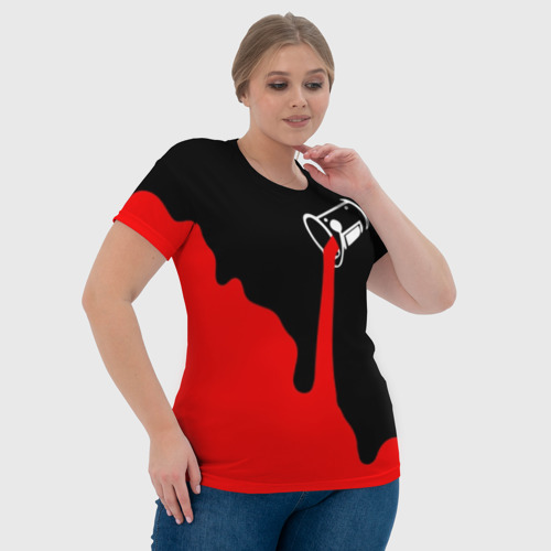 Женская футболка 3D КРОВАВЫЕ КРАСКИ, цвет 3D печать - фото 6