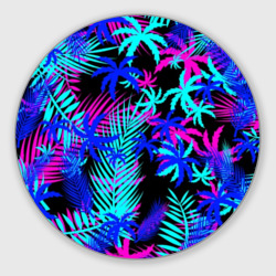 Круглый коврик для мышки Неоновые тропики tropical neon