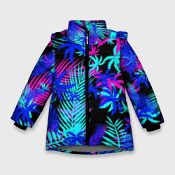 Зимняя куртка для девочек 3D Неоновые тропики tropical neon