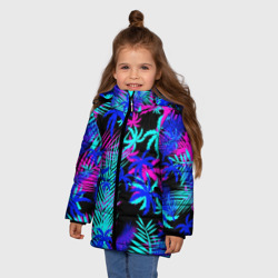 Зимняя куртка для девочек 3D Неоновые тропики tropical neon - фото 2