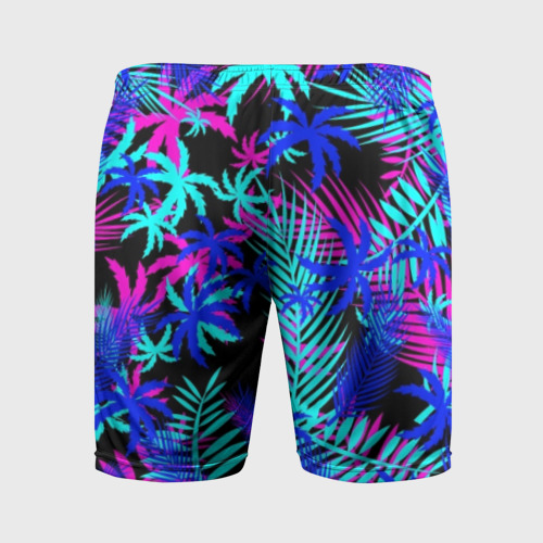 Мужские шорты спортивные Неоновые тропики tropical neon, цвет 3D печать - фото 2