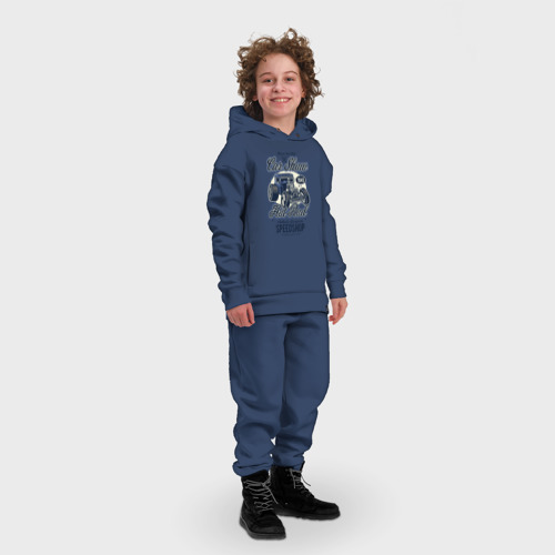 Детский костюм хлопок Oversize Hot rod, цвет темно-синий - фото 3