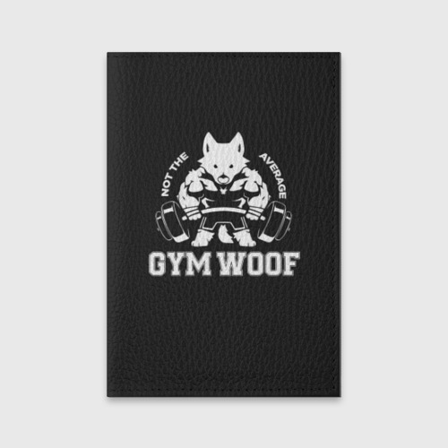 Обложка для паспорта матовая кожа Gym woof, цвет синий