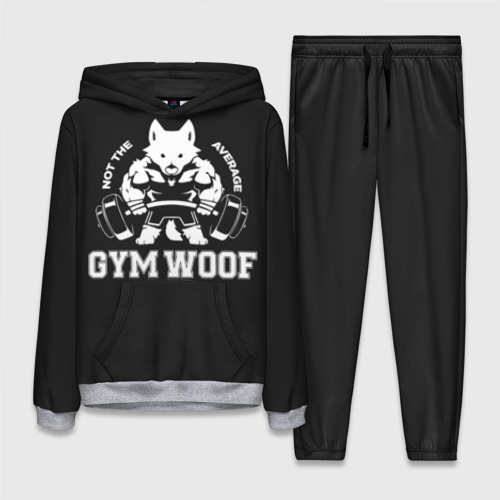 Женский костюм с толстовкой 3D Gym woof, цвет меланж