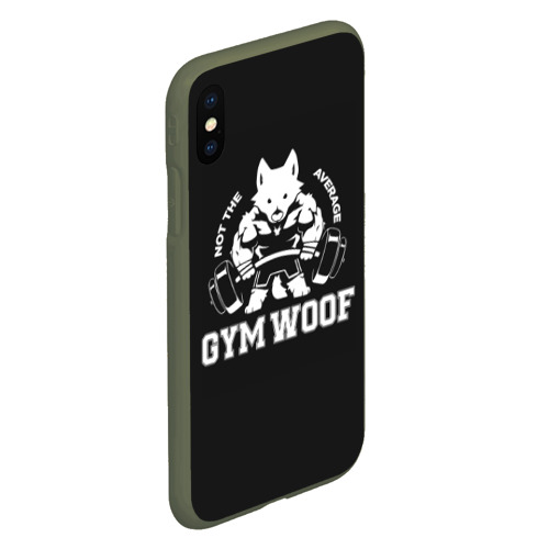 Чехол для iPhone XS Max матовый Gym woof, цвет темно-зеленый - фото 3