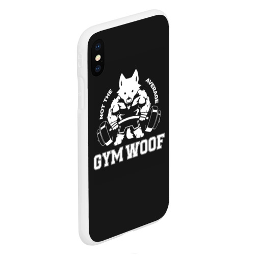 Чехол для iPhone XS Max матовый Gym woof, цвет белый - фото 3