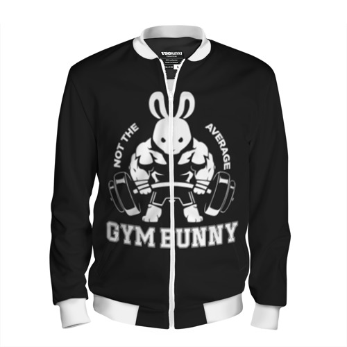 Мужской бомбер 3D Gym bunny, цвет белый