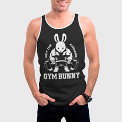 Майка с принтом Gym bunny для ребенка, вид на модели спереди №2. Цвет основы: белый