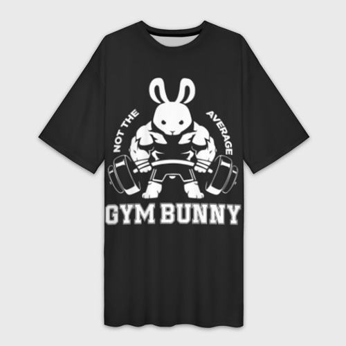 Платье-футболка 3D Gym bunny, цвет 3D печать