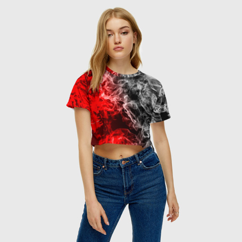 Женская футболка Crop-top 3D БИТВА ОГНЕЙ, цвет 3D печать - фото 3