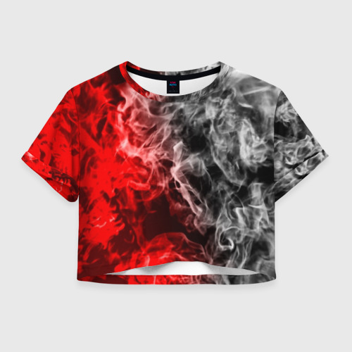 Женская футболка Crop-top 3D БИТВА ОГНЕЙ Фото 01 Женская футболка Crop-top 3D БИТВА ОГНЕЙ Фото 01