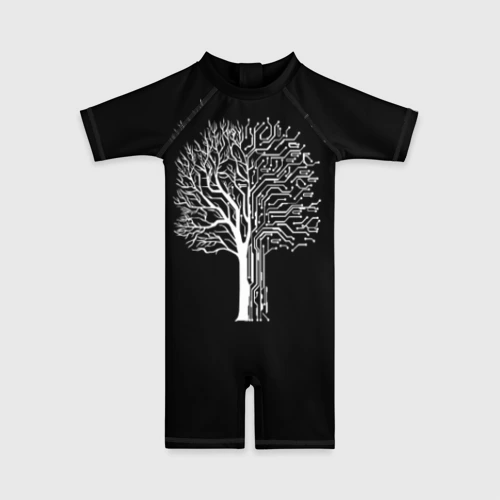 Детский купальный костюм 3D Digital tree кибер дерево