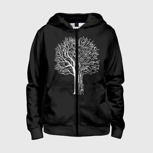Детская толстовка 3D на молнии Digital tree кибер дерево