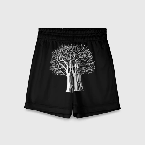 Детские спортивные шорты 3D Digital tree кибер дерево