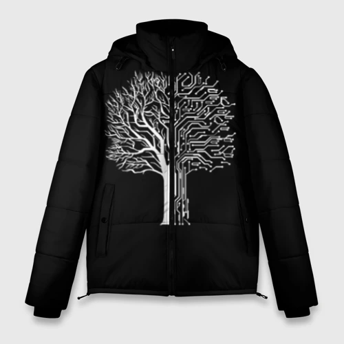 Мужская зимняя куртка 3D Digital tree кибер дерево