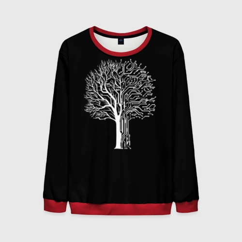 Мужской свитшот 3D Digital tree кибер дерево