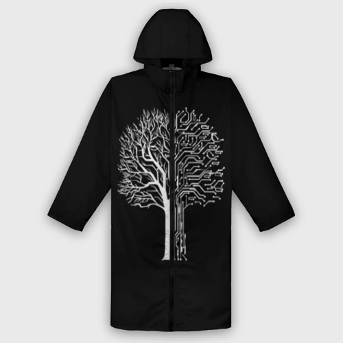 Дождевик унисекс 3D Digital tree кибер дерево