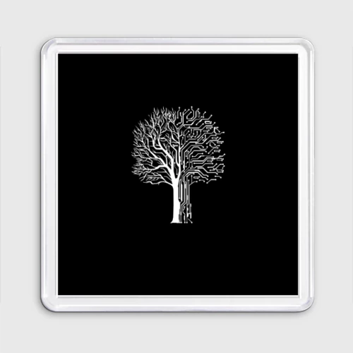 Магнит 55*55 Digital tree кибер дерево