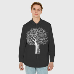 Мужская рубашка oversize 3D Digital tree кибер дерево - фото 2