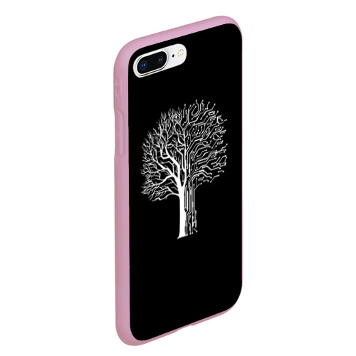 Чехол для iPhone 7Plus/8 Plus матовый Digital tree кибер дерево, цвет розовый - фото 3
