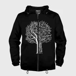 Мужская ветровка 3D Digital tree кибер дерево