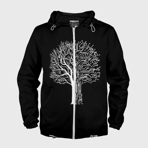 Мужская ветровка 3D Digital tree кибер дерево