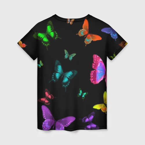 Женская футболка 3D Ночные Бабочки, цвет 3D печать - фото 2
