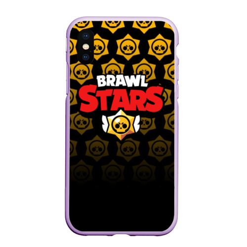 Чехол для iPhone XS Max матовый BRAWL STARS, цвет сиреневый